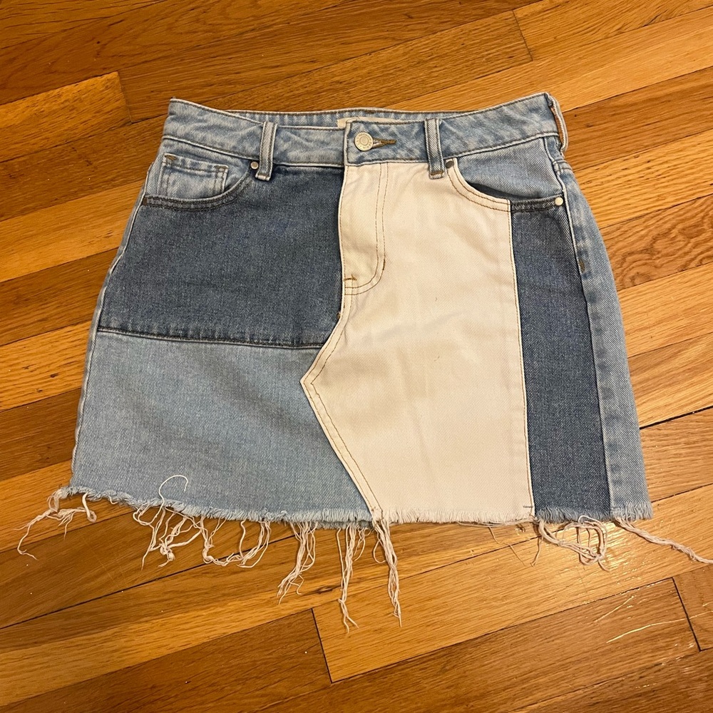 Pacsun Patchwork Jean Mini Skirt